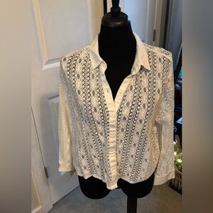 Old Navy White Lace Blouse